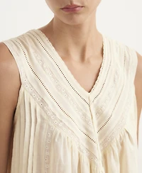 Mango Women's Cotton Lace Nightdress