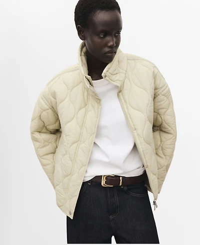 Mango Women's Oversize Quilted Down Anorak Coat