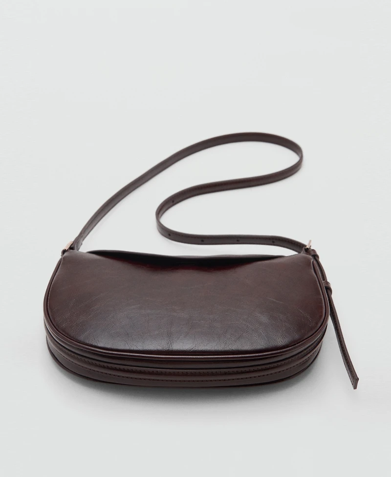 Mango Women's Pebbled Effect Oval Crossbody Bag