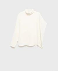 Mango Women's Asymmetric Sleeves High-Neck Blouse