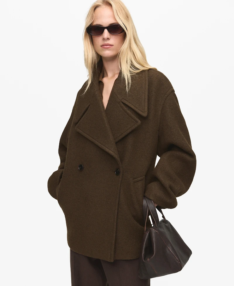 Mango Women's Maxi Lapels Oversized Wool Coat