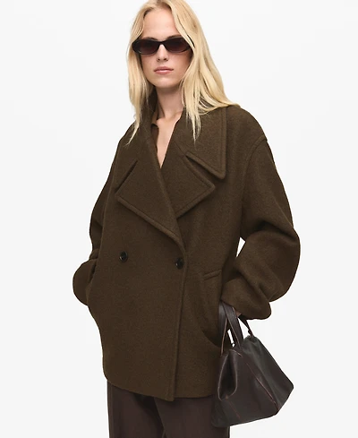 Mango Women's Maxi Lapels Oversized Wool Coat