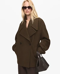 Mango Women's Maxi Lapels Oversized Wool Coat