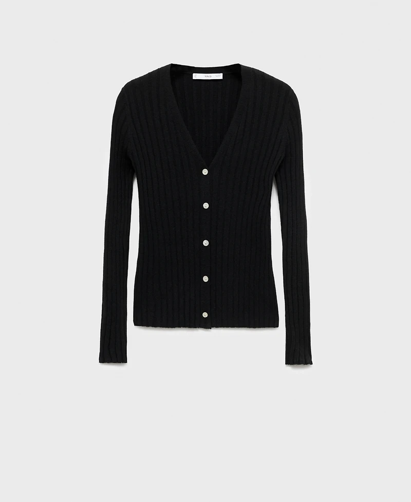 Mango Women's Fine Rib Knit Cardigan