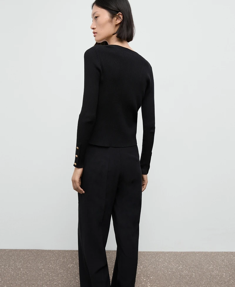 Mango Women's Ribbed Buttoned Cardigan
