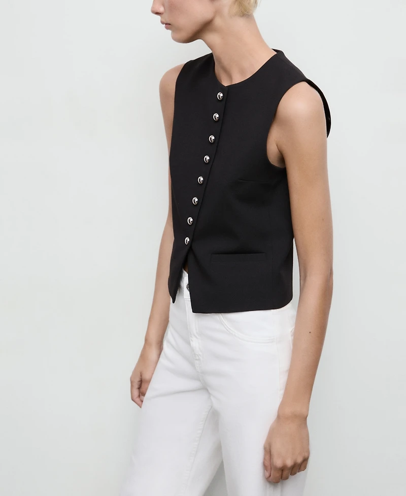 Mango Women's Jewel Buttons Vest