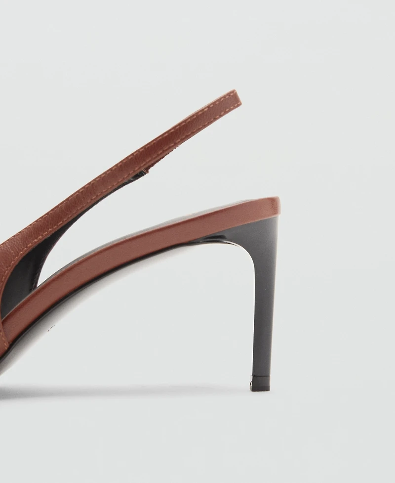 Mango Women's Ring Detail Leather Heeled Shoes