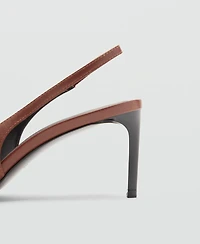 Mango Women's Ring Detail Leather Heeled Shoes