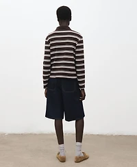 Mango Women's Striped Polo-Neck T-Shirt