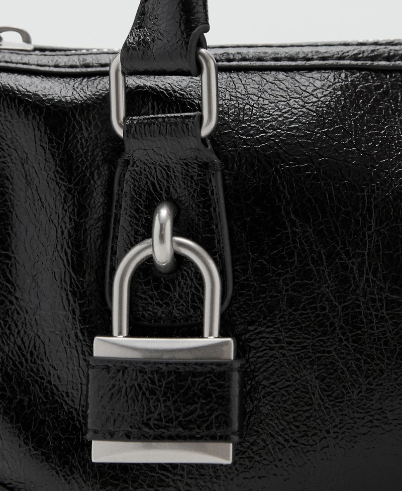Mango Women's Mini Shiny Handles Handbag