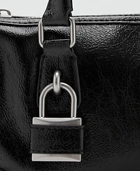 Mango Women's Mini Shiny Handles Handbag