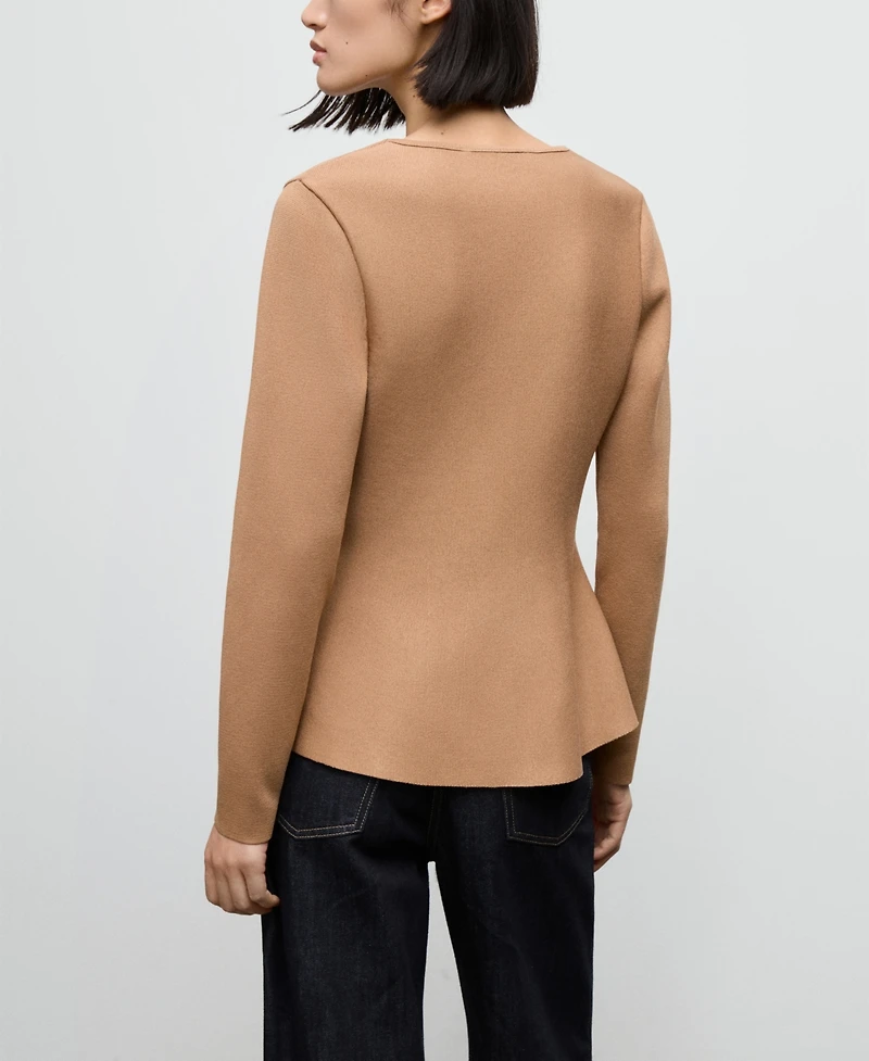 Mango Women's Fitted Knitted Buttons Jacket
