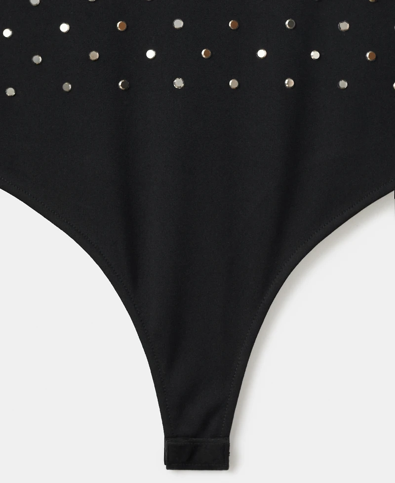 Mango Women's Long-Sleeved Crystal Bodysuit