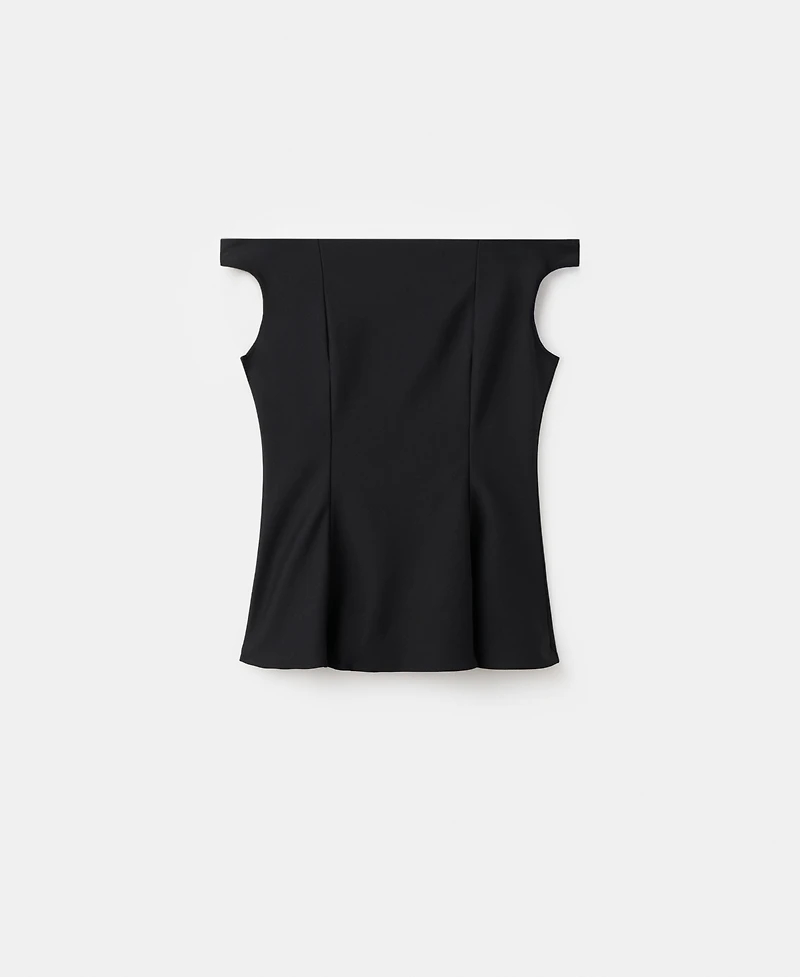 Mango Women's Strapless Peplum Top
