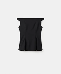 Mango Women's Strapless Peplum Top
