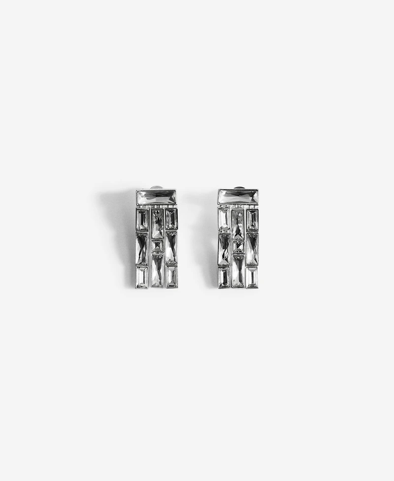 Mango Women's Crystal Strips Dangling Earrings