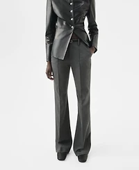Mango Women's Belt Straight-Fit Pants