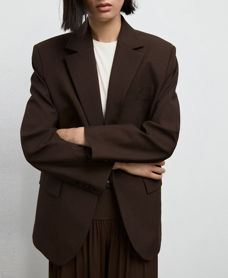 Mango Women's Straight-Fit Suit Jacket