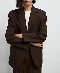 Mango Women's Straight-Fit Suit Jacket