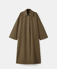 Mango Women's Concealed Buttons Long Cotton Trench Coat
