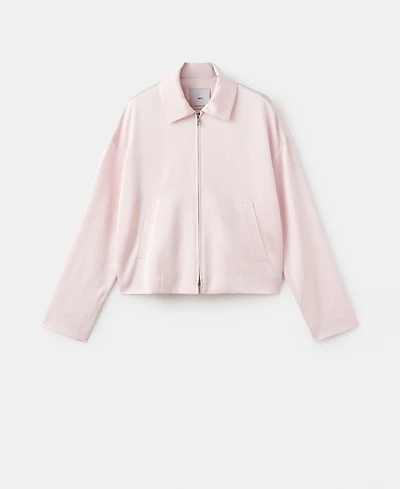 Mango Women's Satin Zipper Jacket