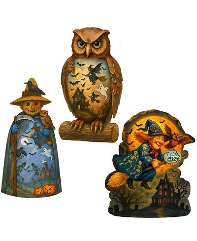 Designocracy Spooky Halloween Clip Ornaments, Set of 3