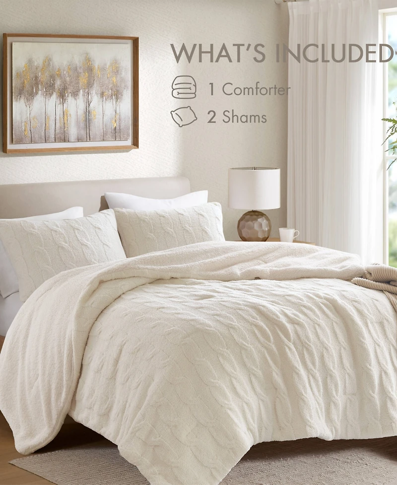 Madison Park Riordan Waffle Knit Chenille -Pc. Comforter Set