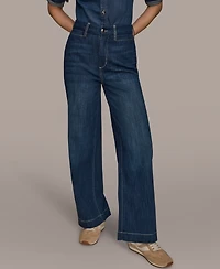 Donna Karan Weekend Women's High Rise Wide Leg Jeans