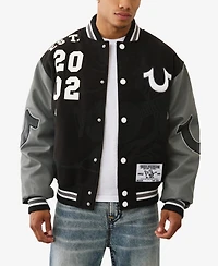 True Religion Men's Boxy Long Sleeves Varsity Jacket