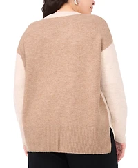 Vince Camuto Plus V-Neck High Low Hem Sweater