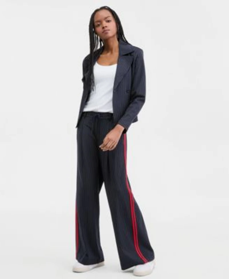 Liverpool Los Angeles Cropped Trench Jacket Built In Bra Top Pleated Trousers