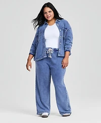 And Now This Trendy Plus French Terry Button-Front Shacket, Macy's Exclusive