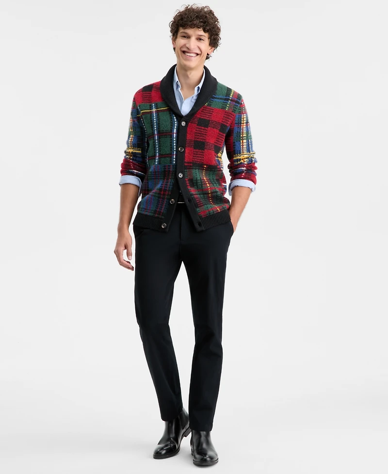 Club Room Men's Holiday Blocked Shawl Sweater, Macy's Exclusive