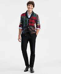 Club Room Men's Holiday Blocked Shawl Sweater, Macy's Exclusive