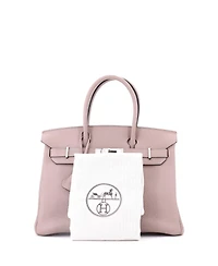 Pre-Owned HERMA‰S Birkin 30 Handbag Purple Clemence with Palladium Hardware