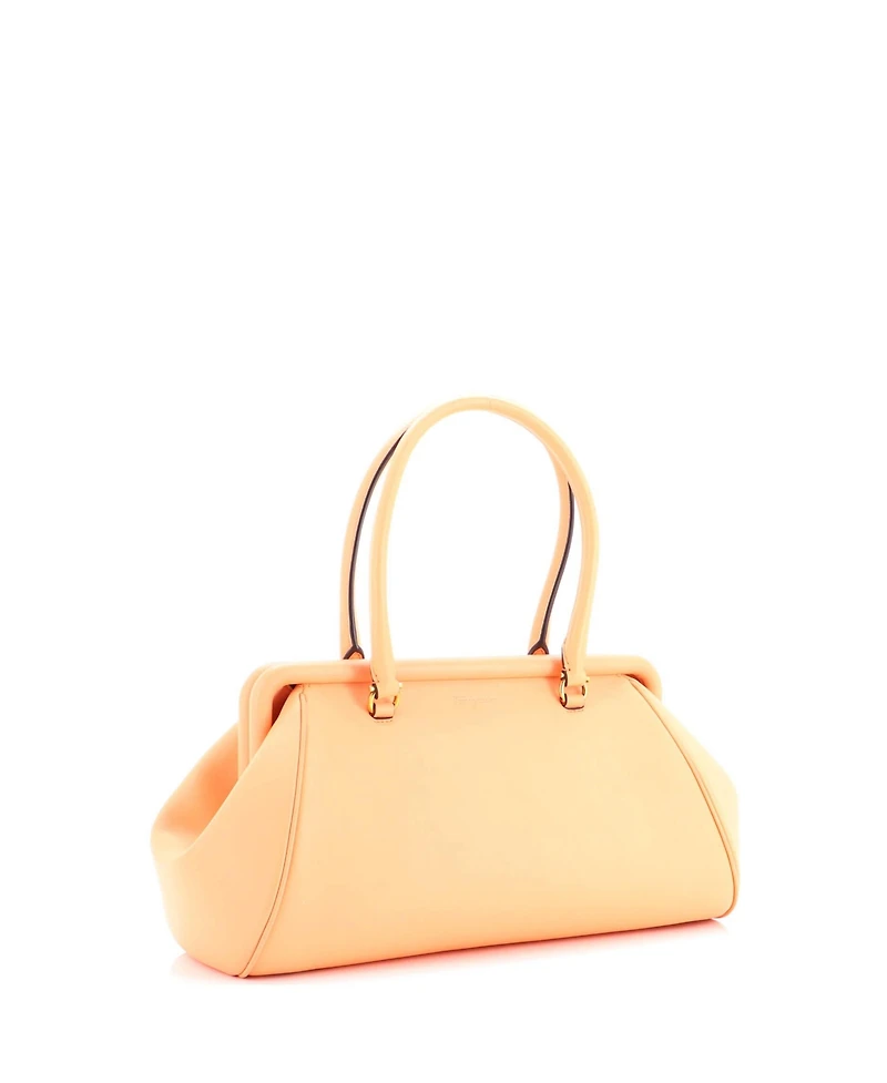 Pre-Owned Salvatore Ferragamo Frame Satchel Leather
