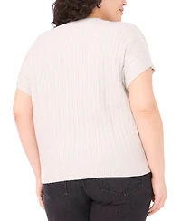 Vince Camuto Plus Sequined Short Sleeve Top