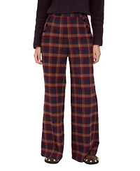 Lily and Lionel London Women's Damson High Waisted Tartan Print Trouser