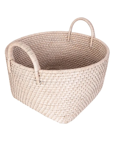 Saboga Home Round Basket with Hoop Handles