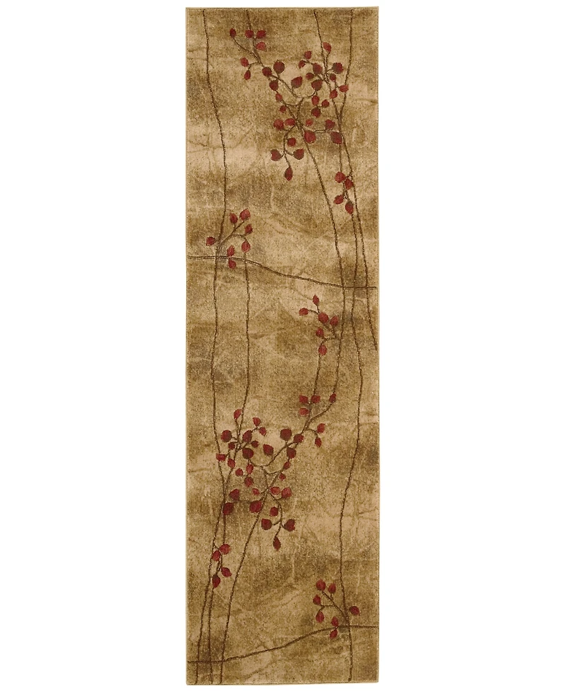 Closeout! Nourison Home Area Rug, Somerset Collection ST74 Latte Blossom 2' x 5'9" Runner Rug