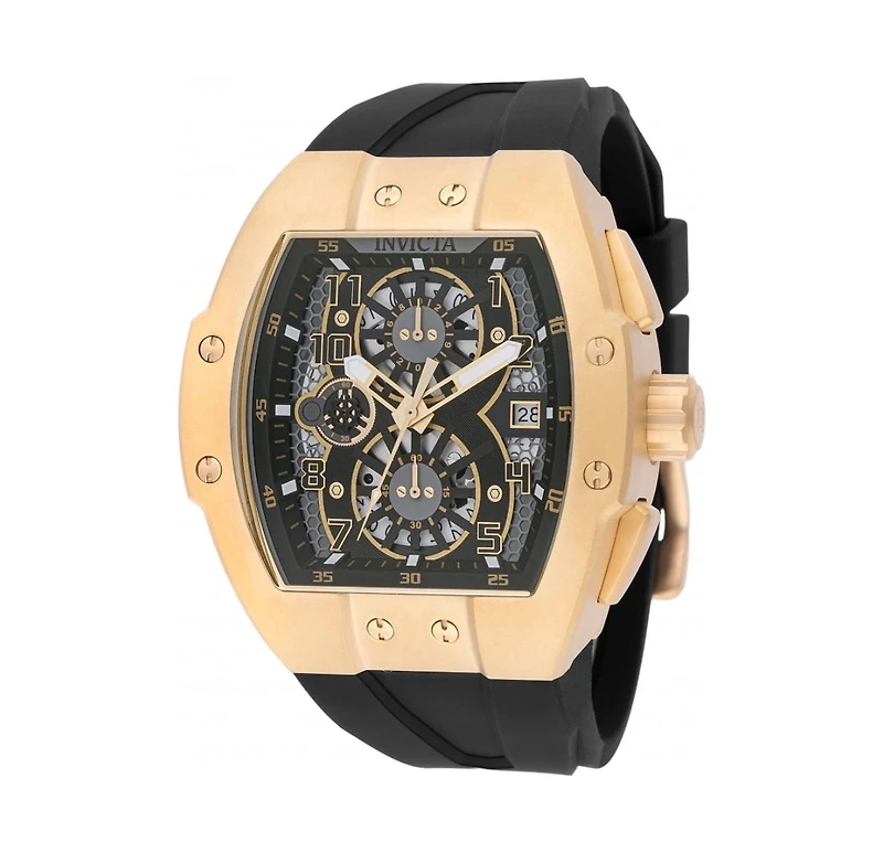 Invicta Men's 48029 Invicta Racing Quartz 3 Hand Black, Grey, Transparent Dial Watch