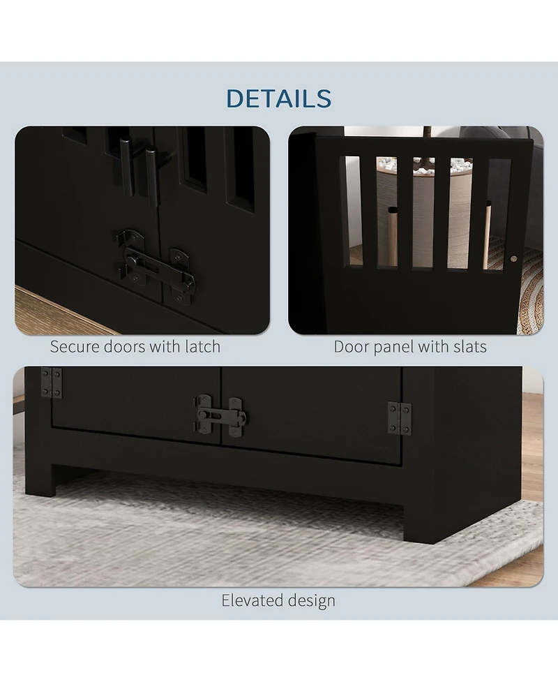 PawHut Dog Food Storage Cabinet with Bowls & Feeding Station,