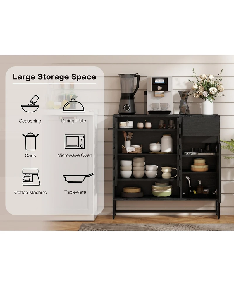 Streamdale Black Woven Door Accent Cabinet - Kitchen/Living/Dining