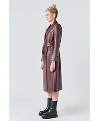 Grey Lab Women's Leather Trench Coat