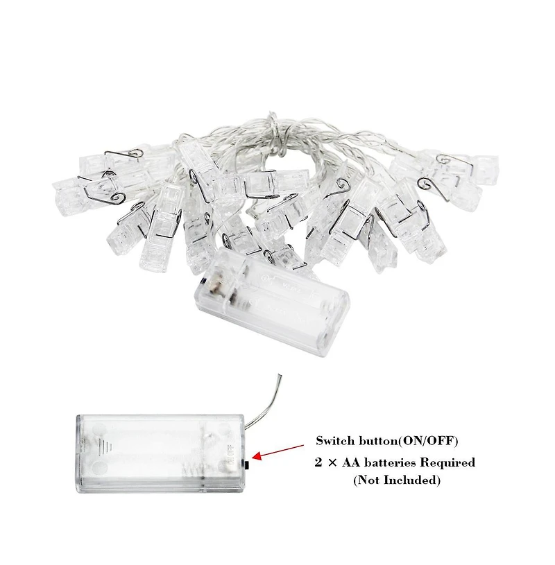 Twinkle Star Led Photo Clips String Lights Battery Operated Fairy Lights
