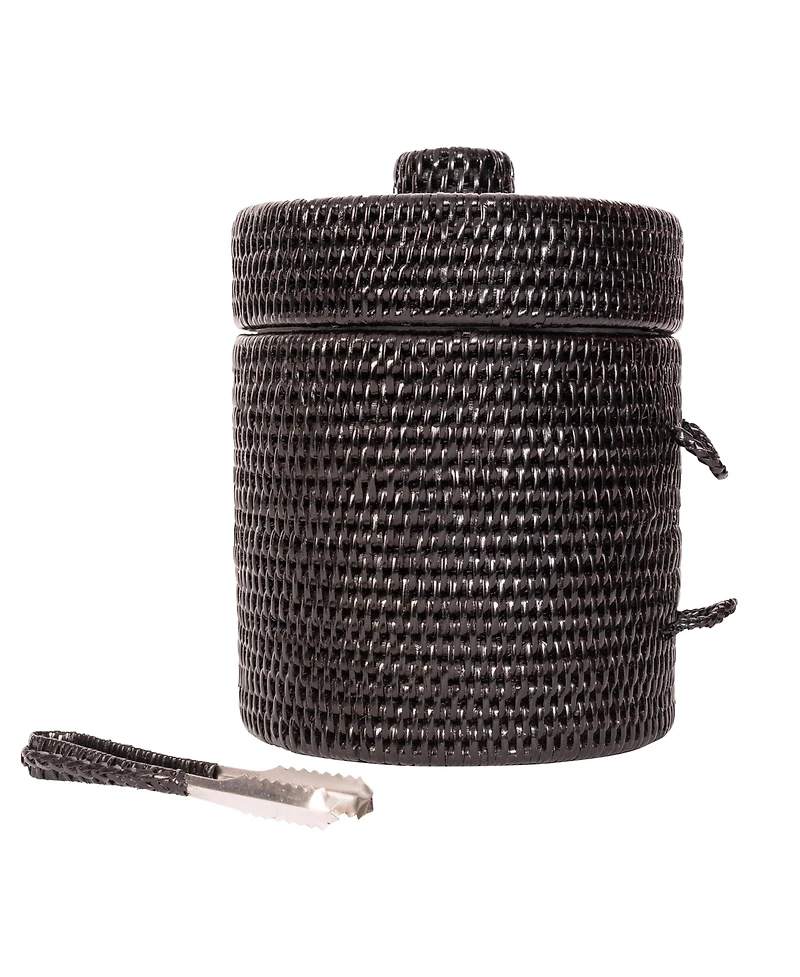 Artifacts Rattan Ice Bucket with Tongs