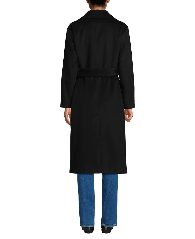 Lands' End Women's Wool Wrap Long Coat