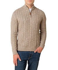 Hope & Henry Men's Organic Half Zip Cable Pullover Sweater