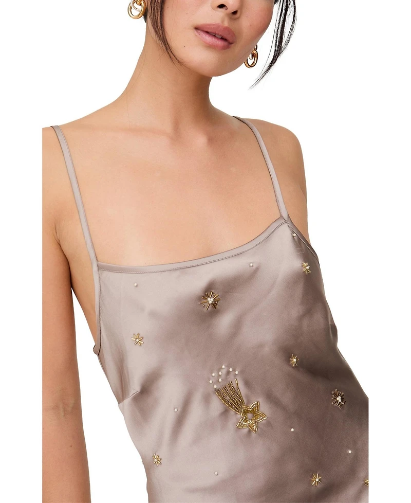 Lily and Lionel London Women's Starburst All Over Embellished Maxi Dress