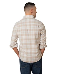 Hope & Henry Men's Organic Flannel Double Pocket Button Down Shirt